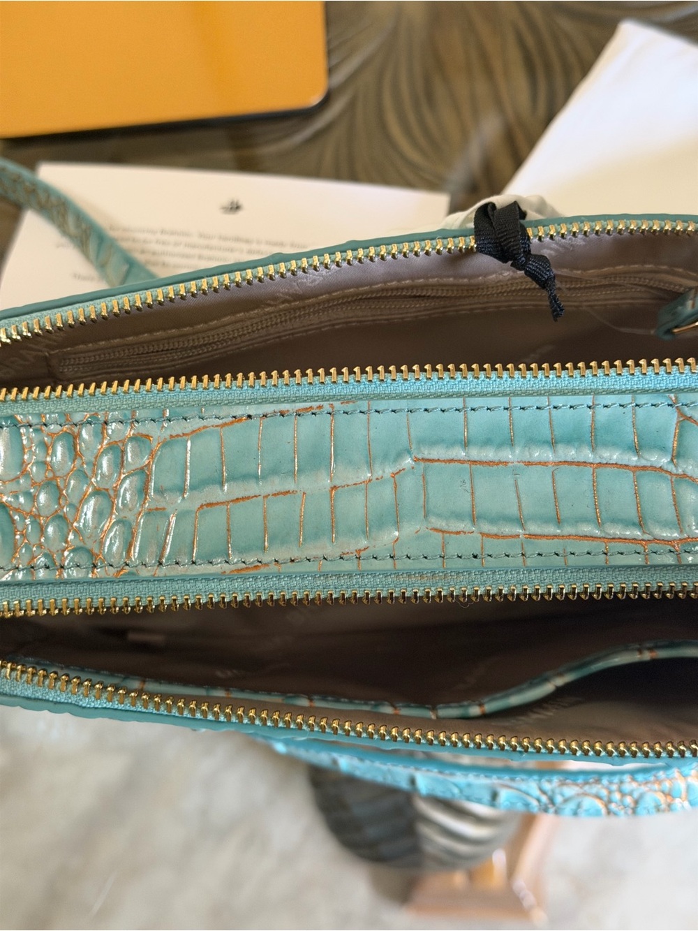 Brahmin Danica Waterfall Melbourne Croc-Embossed Crossbody - Picture 9 of 14